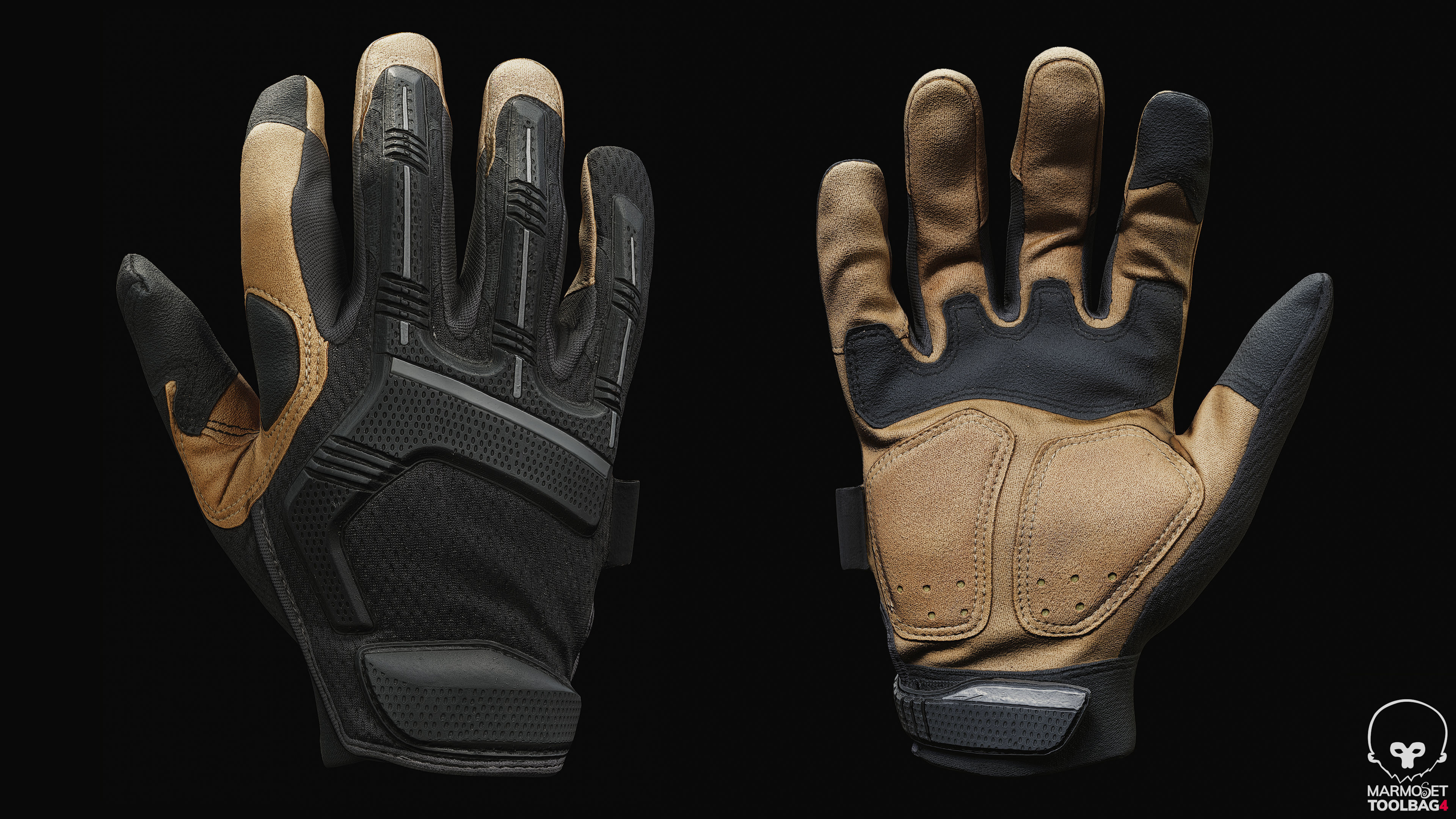 Tactical Gloves 006 Low-poly 3D model_3