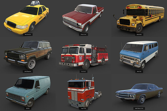 Background Vehicles Pack 3D Model Collection