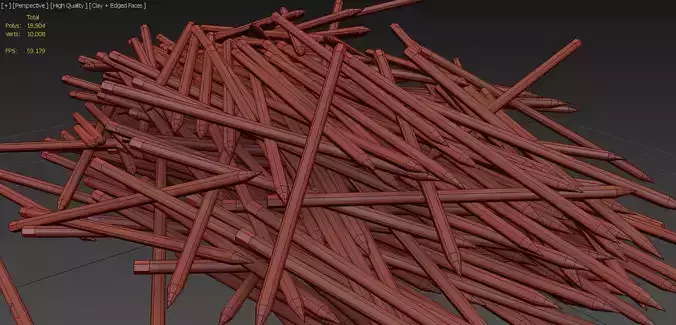 Pencils Falling Down Animations 3D model