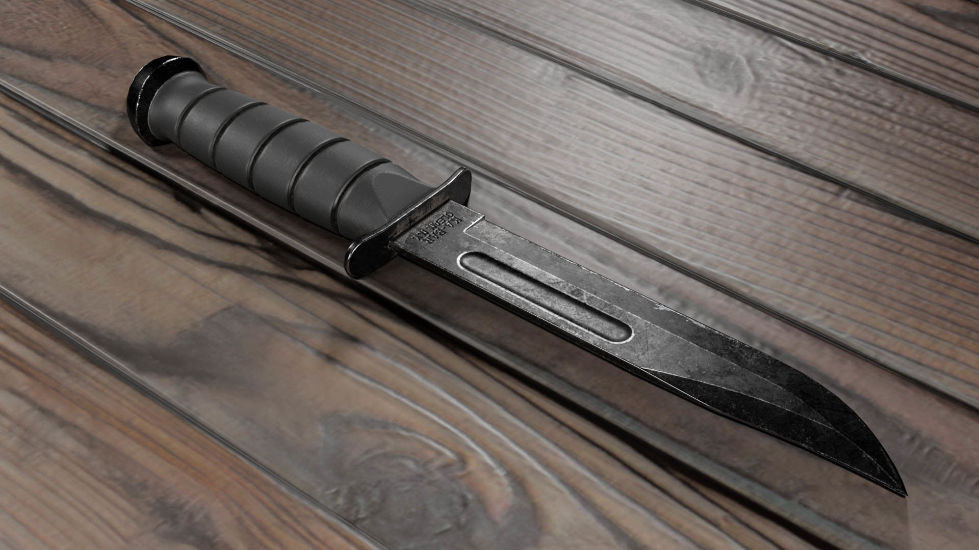 KABAR Combat Knife Low-poly 3D model_3