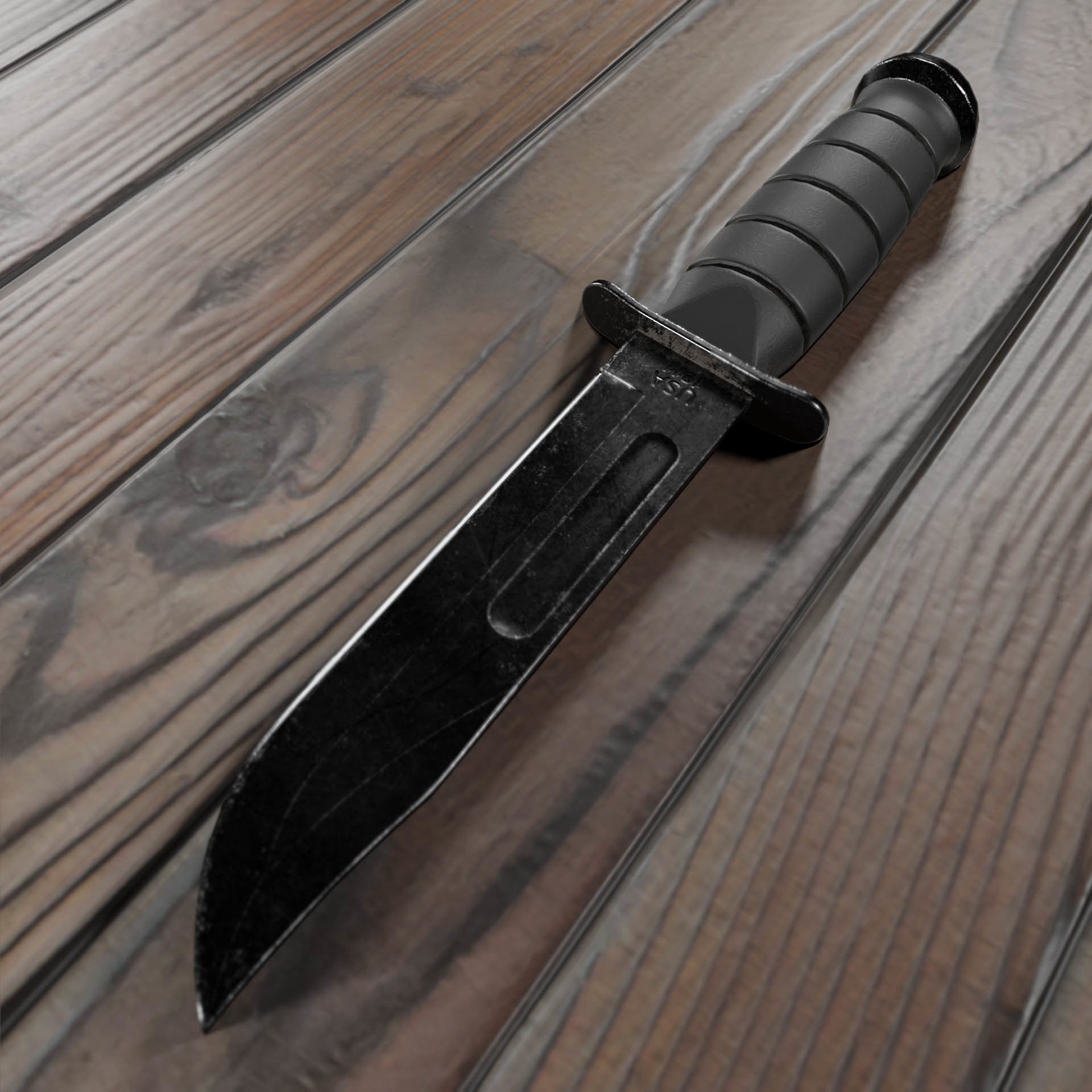 KABAR Combat Knife Low-poly 3D model_6