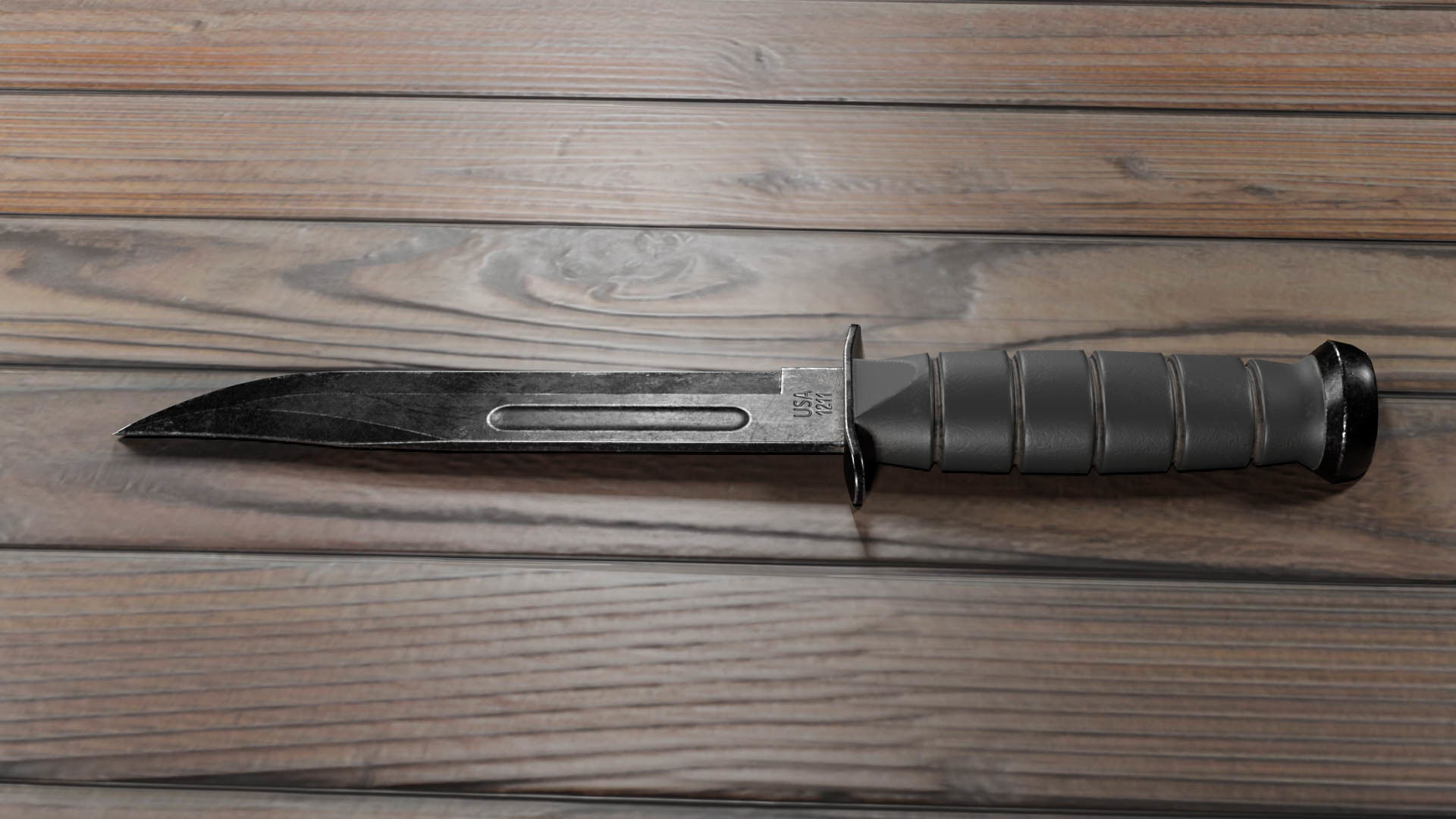 KABAR Combat Knife Low-poly 3D model_1