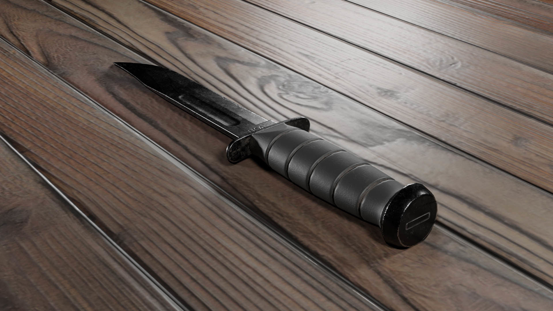 KABAR Combat Knife Low-poly 3D model_2