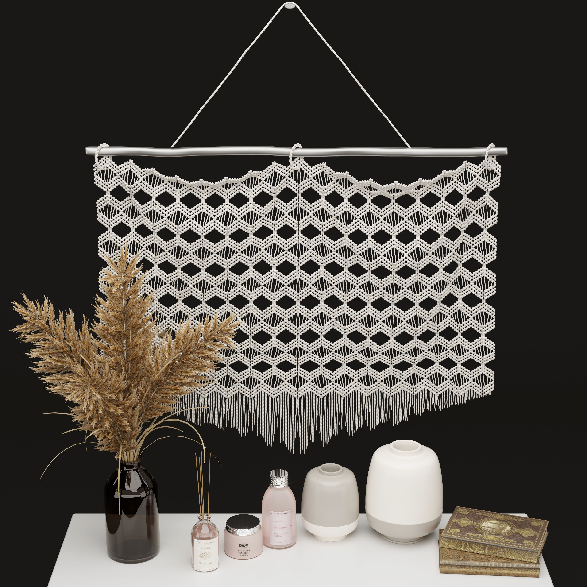 Boho decorative set 3D model_5