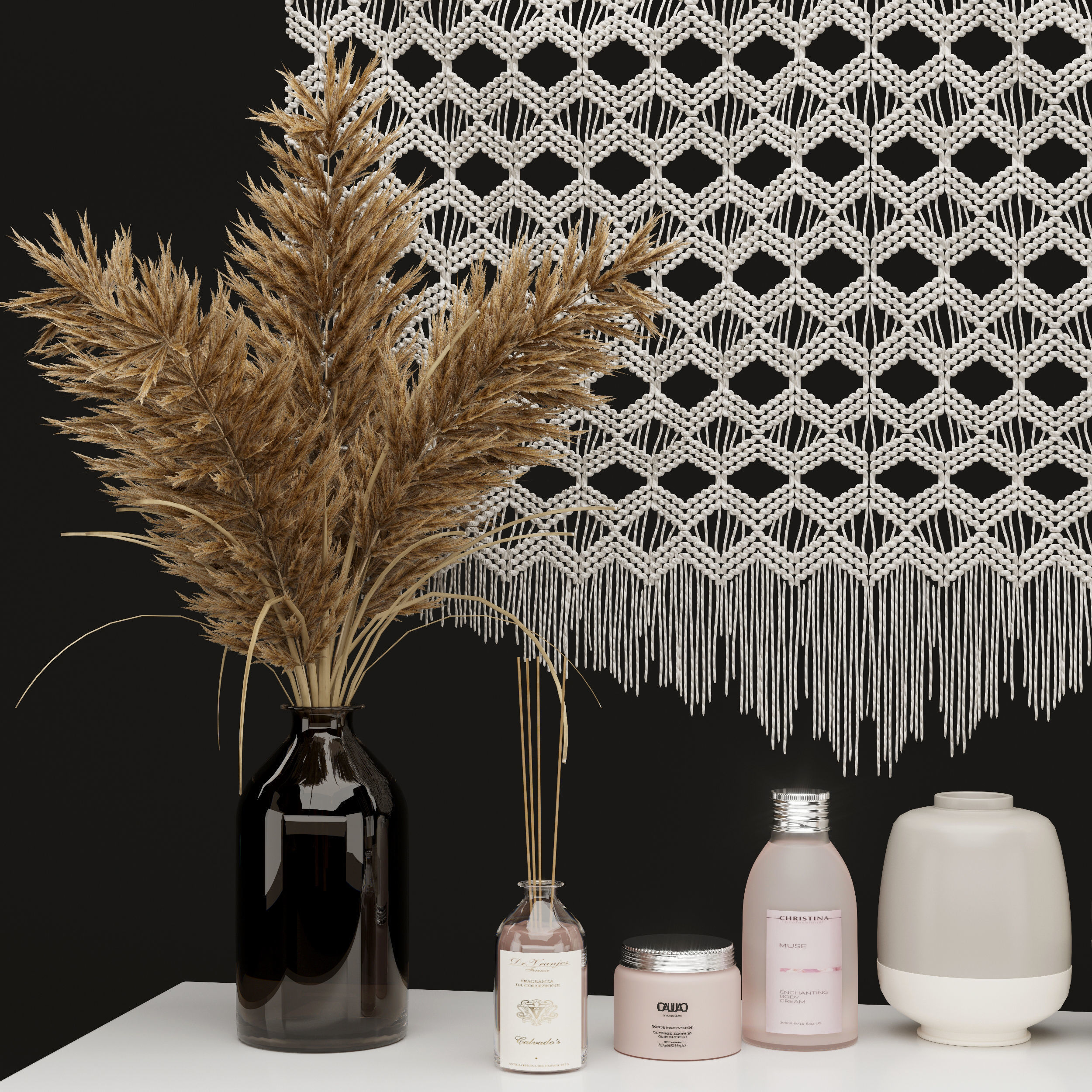 Boho decorative set 3D model_2