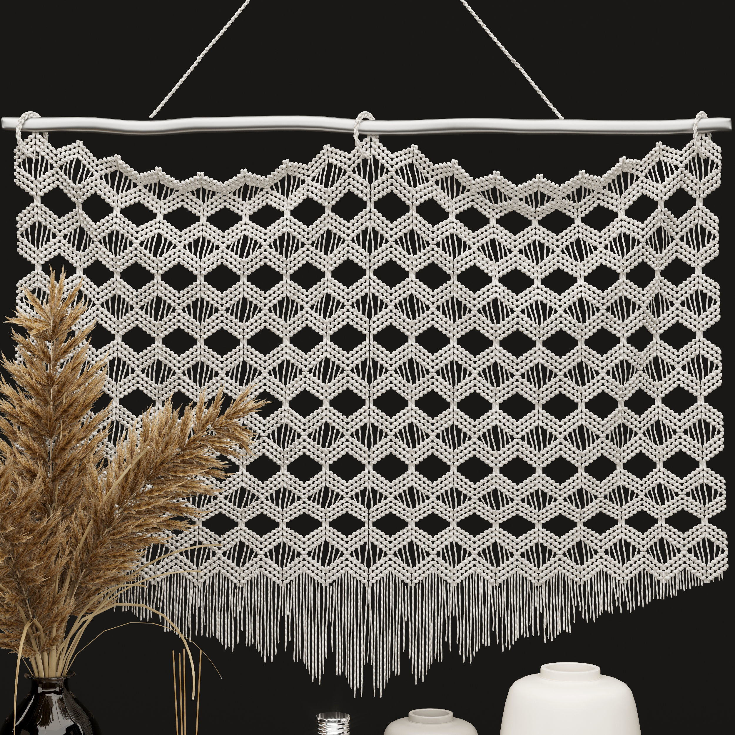 Boho decorative set 3D model_3