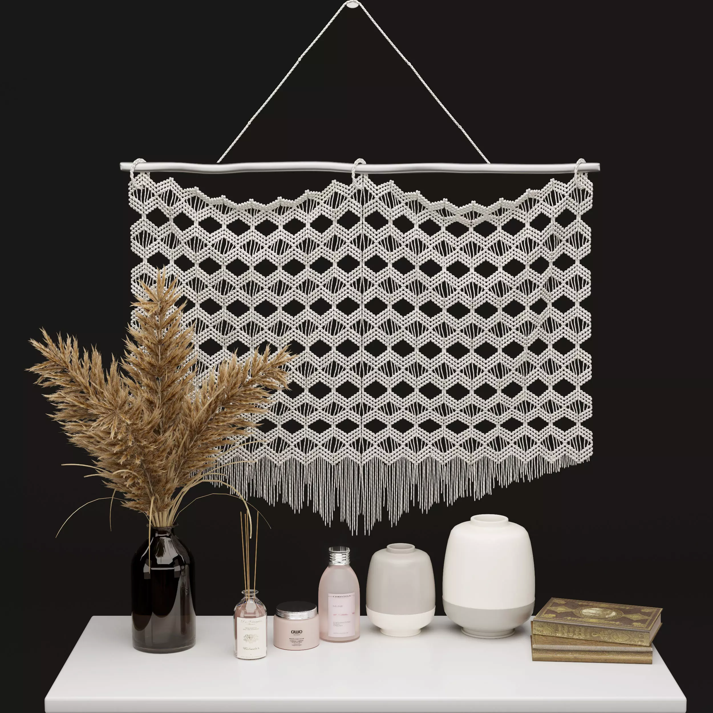 Boho decorative set 3D model_0