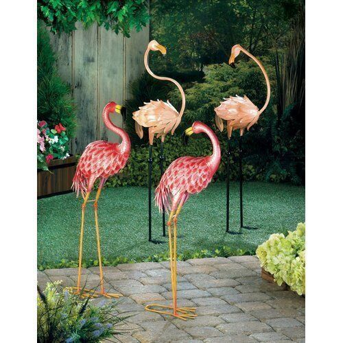 Pink Moriah Flamingo Garden Art 3D model_8