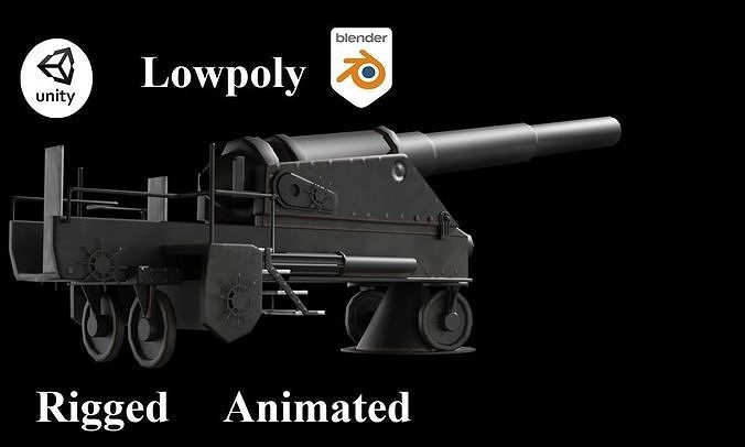 Cannon Free low-poly 3D model