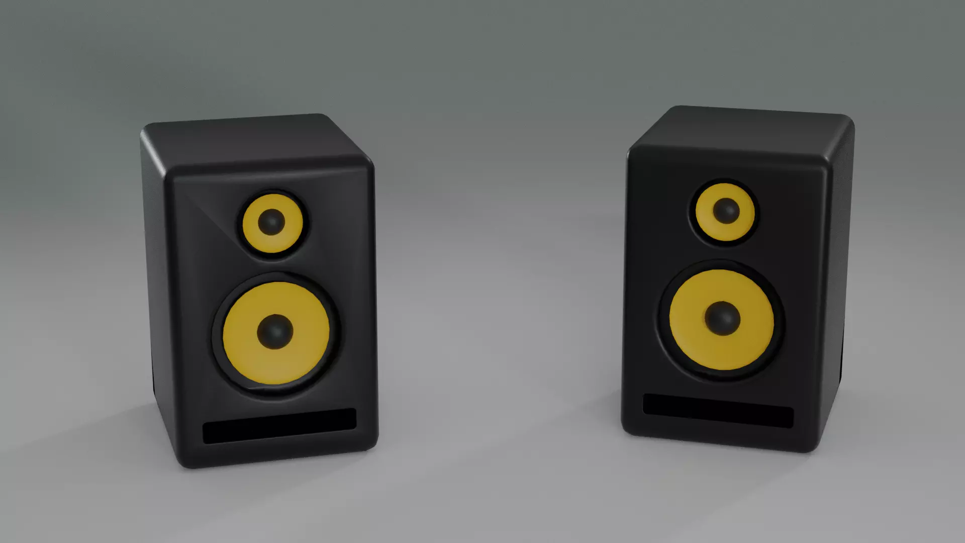 Studio Speaker High Quality Black Orange 3D model_0