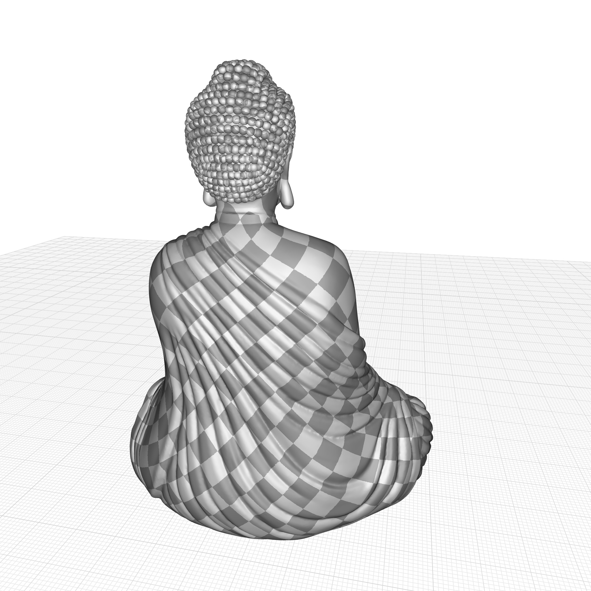 Gray Galan Meditation Buddha Statue 3D model_8