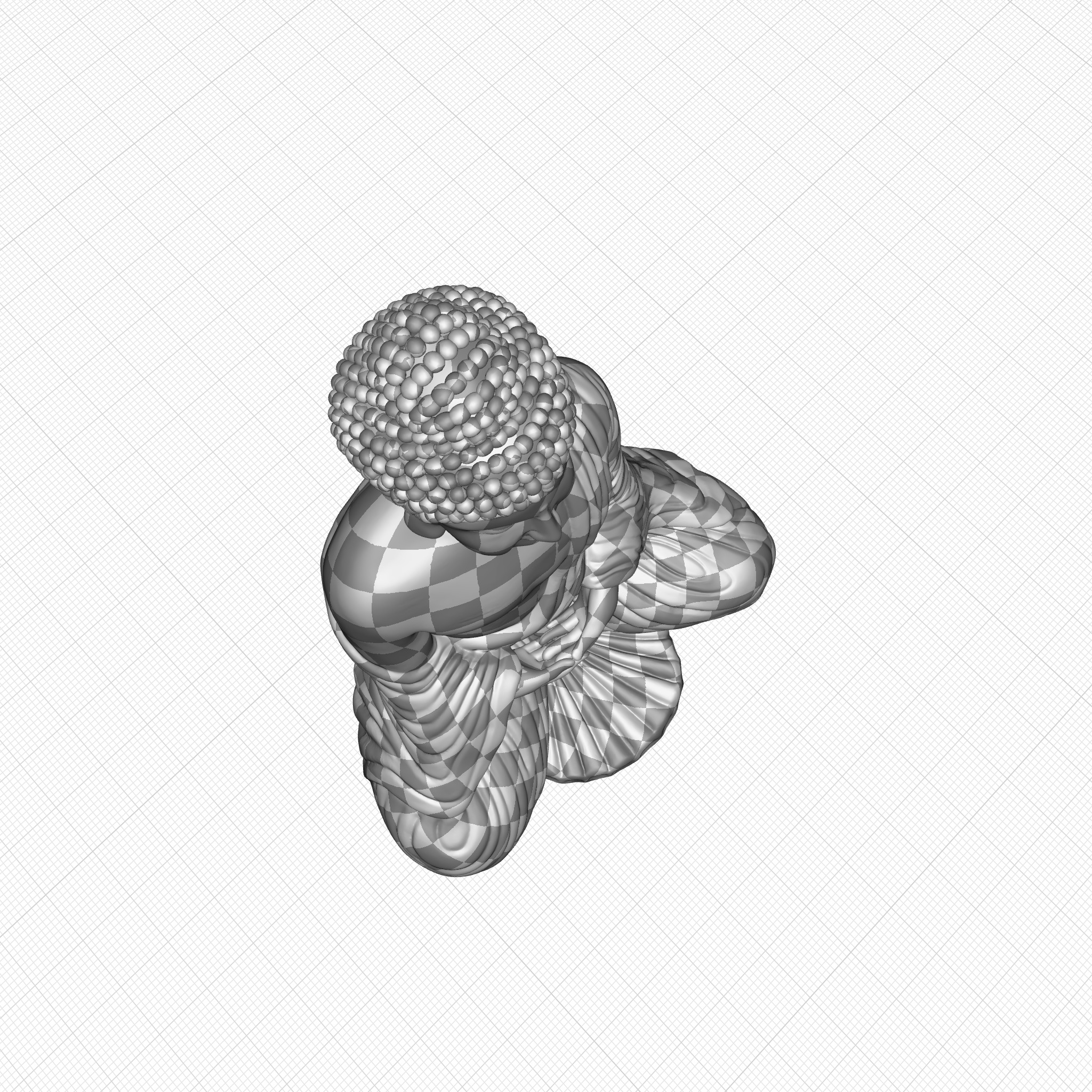 Gray Galan Meditation Buddha Statue 3D model_9