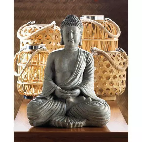 Gray Galan Meditation Buddha Statue 3D model_0
