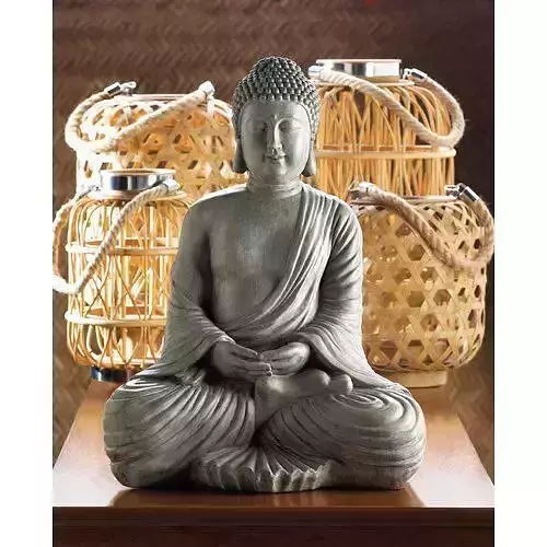 Gray Galan Meditation Buddha Statue