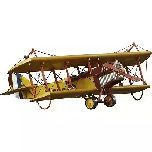 Yellow 1918 Curtiss JN-4 Model Plane