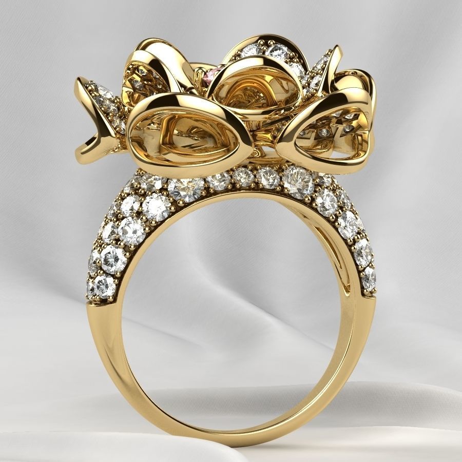Luxury Gold Ring 3D print model_12
