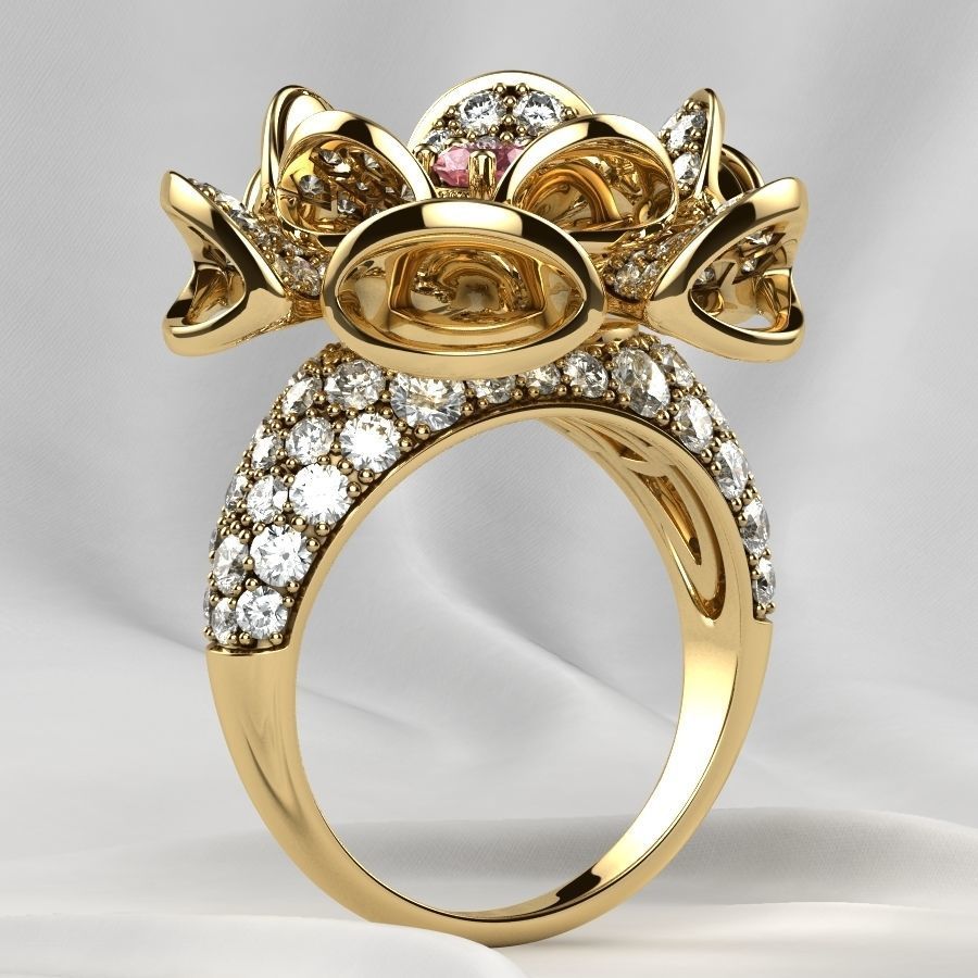 Luxury Gold Ring 3D print model_13