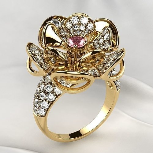 Luxury Gold Ring 3D print model