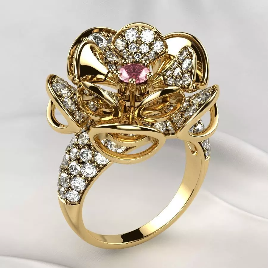 Luxury Gold Ring 3D print model_0