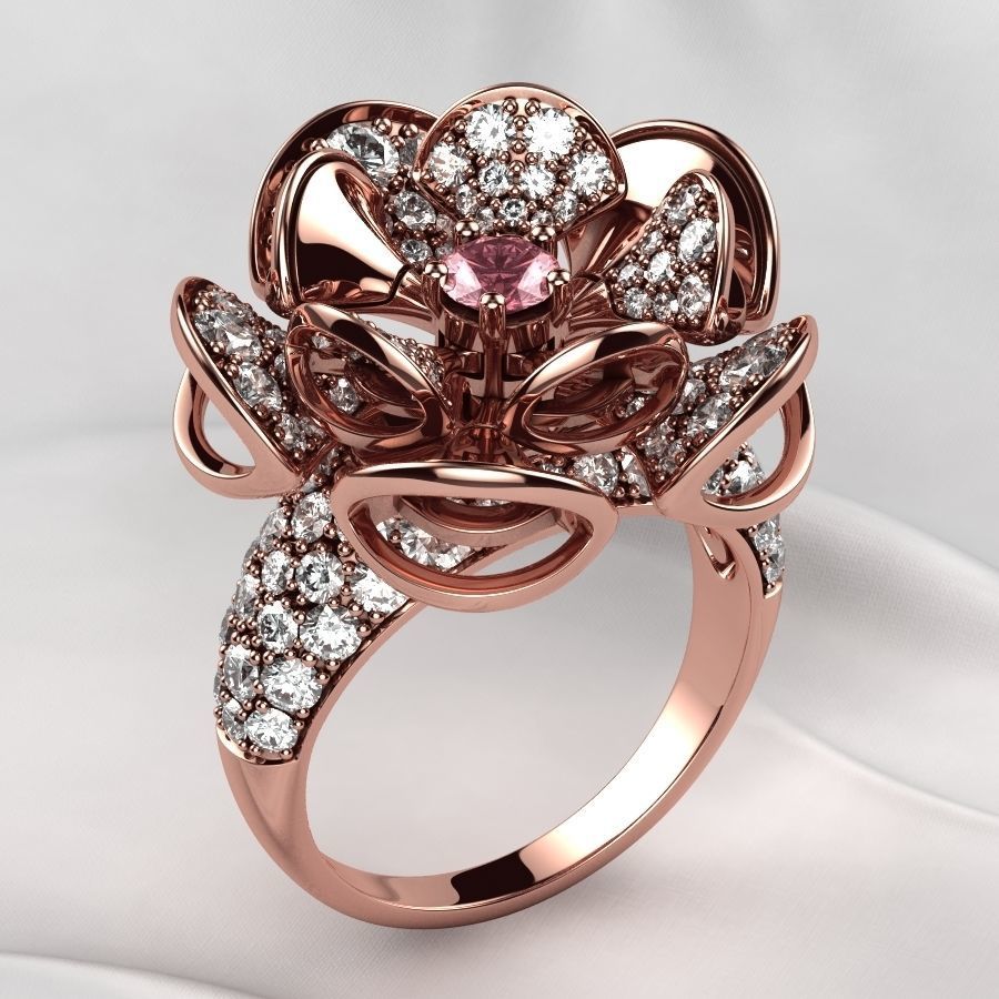 Luxury Gold Ring 3D print model_4