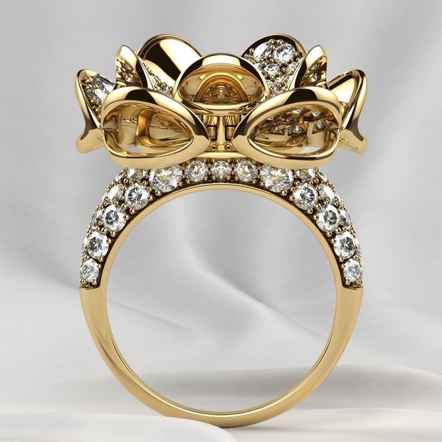 Luxury Gold Ring 3D print model_11