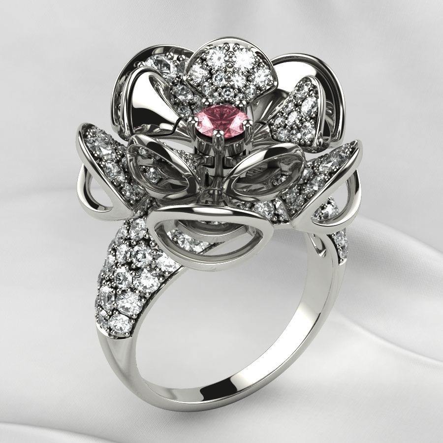 Luxury Gold Ring 3D print model_7