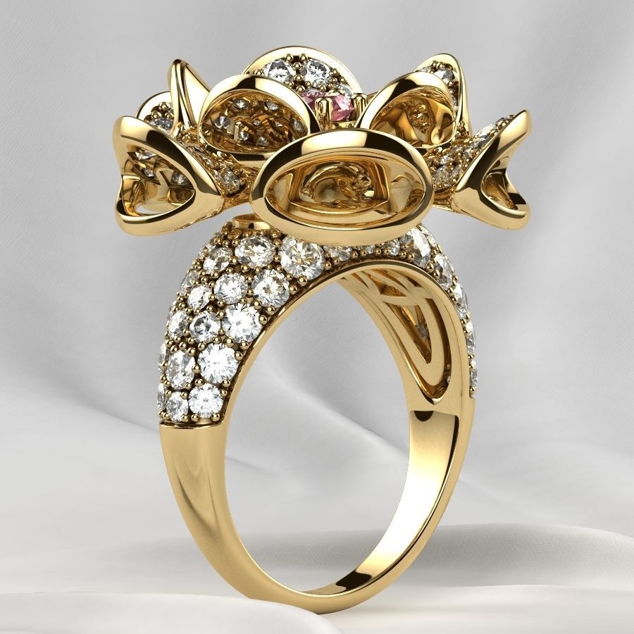 Luxury Gold Ring 3D print model_14