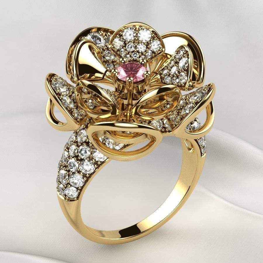 Luxury Gold Ring 3D print model_1