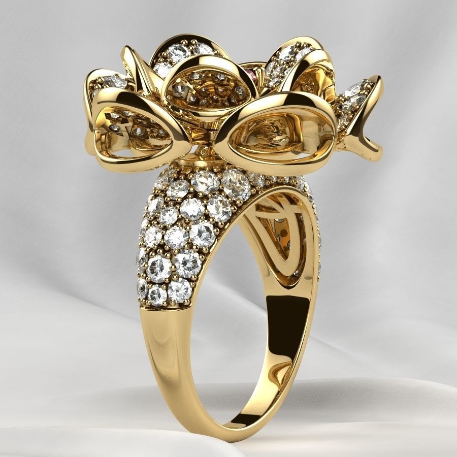 Luxury Gold Ring 3D print model_15