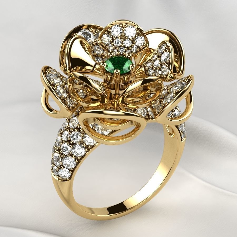 Luxury Gold Ring 3D print model_3