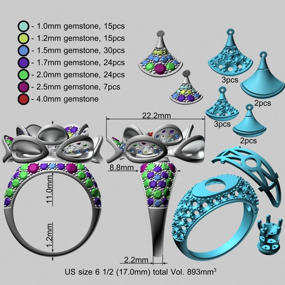 Luxury Gold Ring 3D print model_18