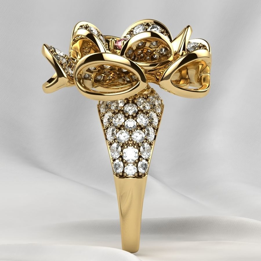 Luxury Gold Ring 3D print model_17