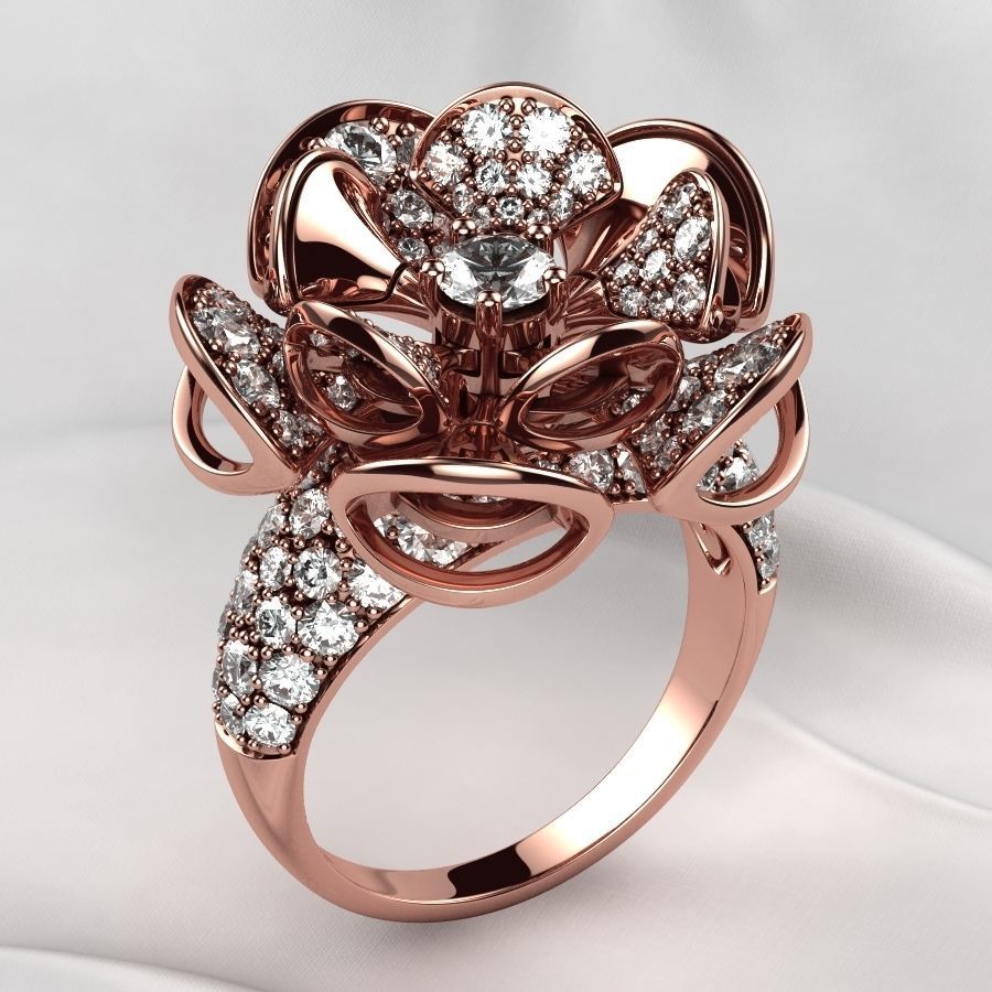 Luxury Gold Ring 3D print model_5