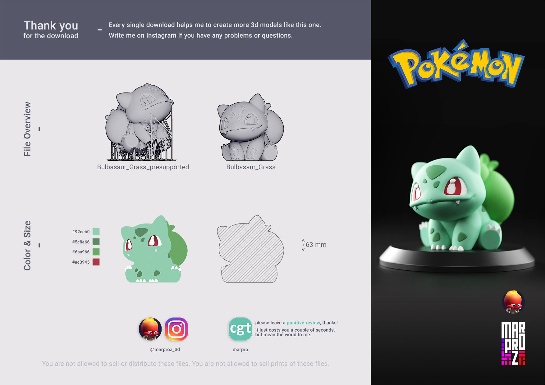 Pokemon - Bulbasaur 3D print model_1