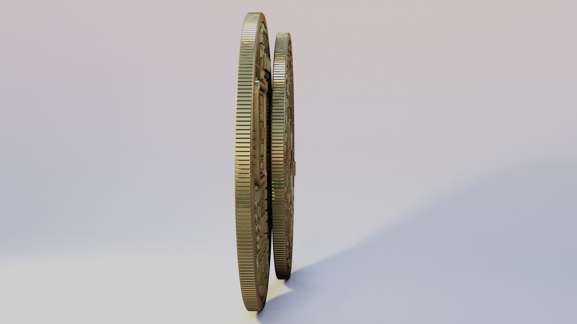 bitcoin token coin with 8k pbr textures 3D model_3