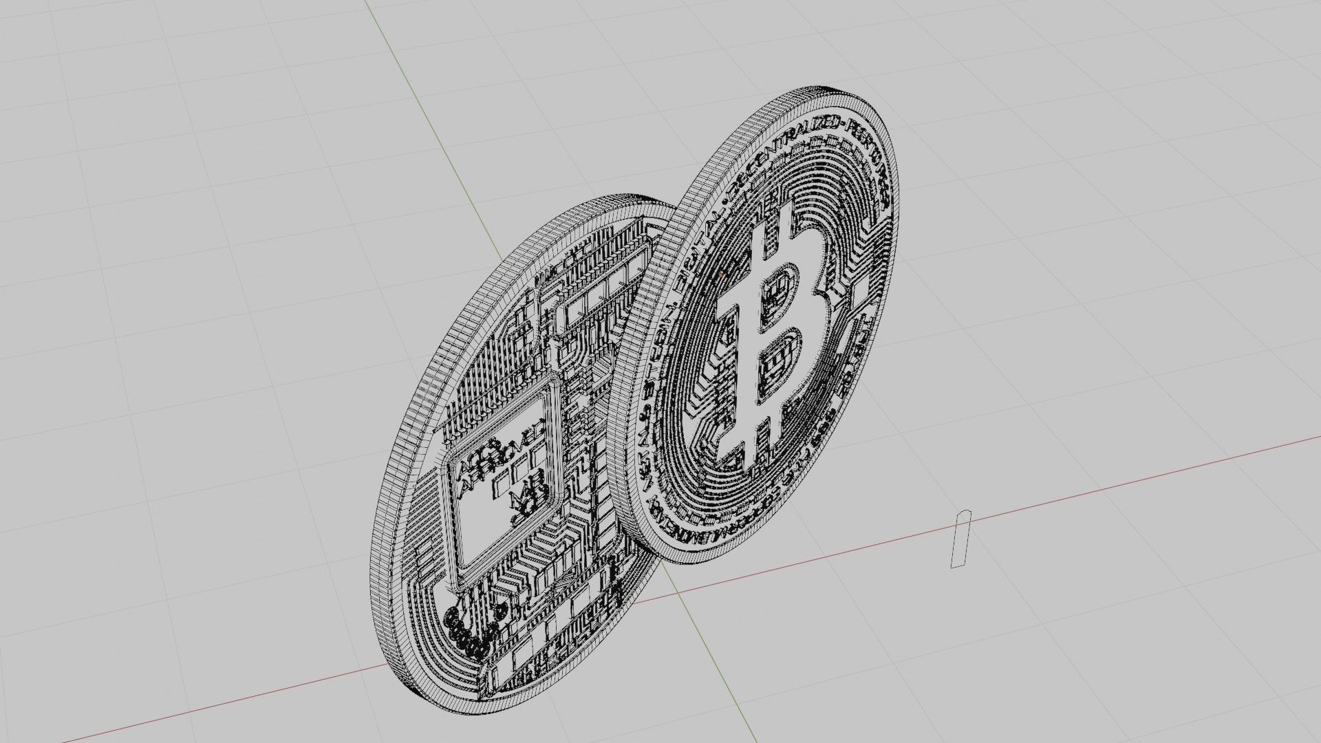 bitcoin token coin with 8k pbr textures 3D model_10