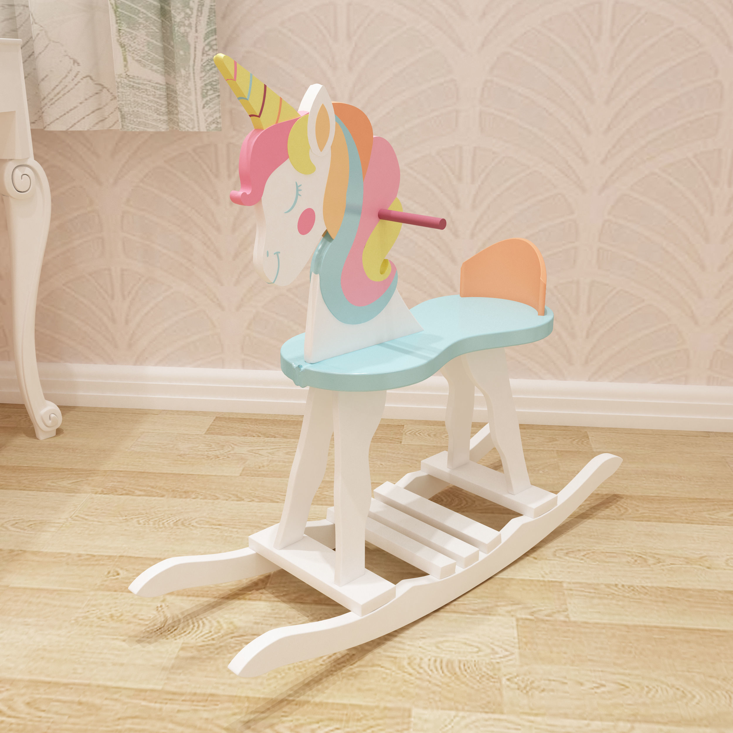 Girls bedroom interior design 3D model_20