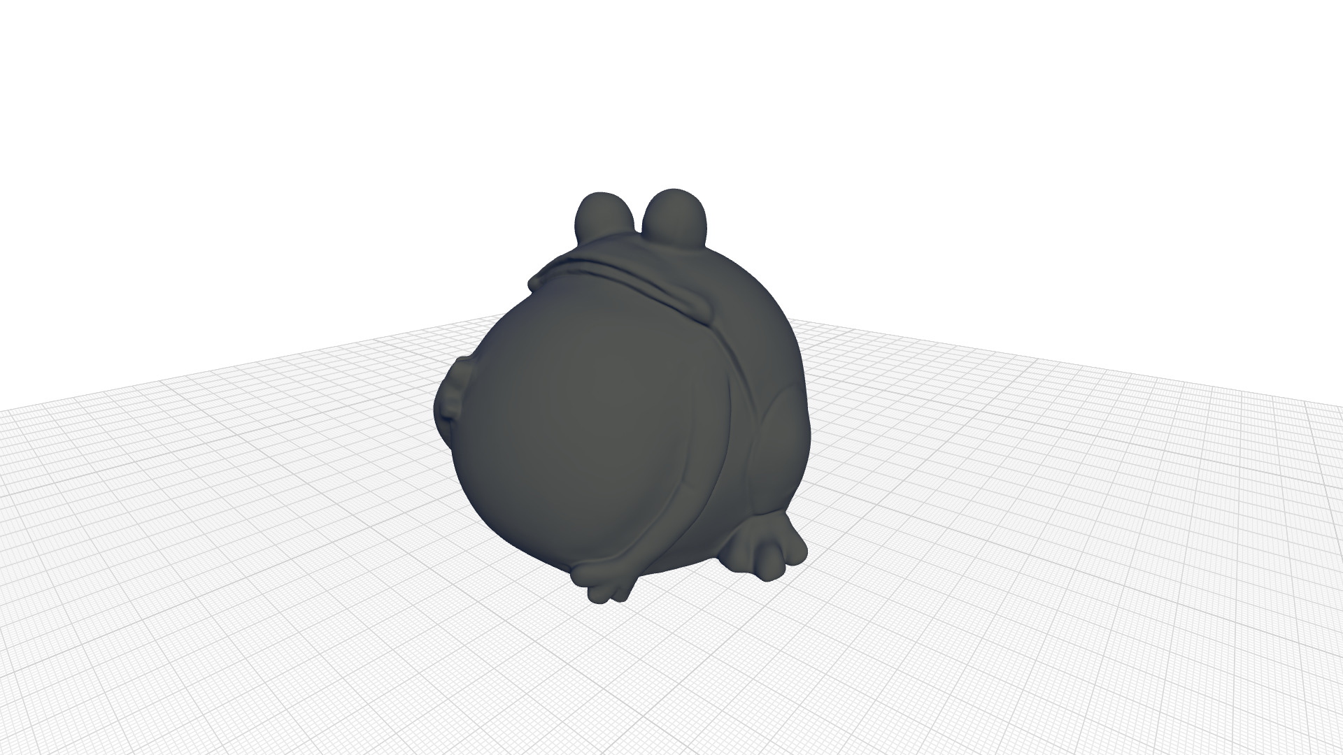 Big Belly Ceramic Frog Statue 3D model_5