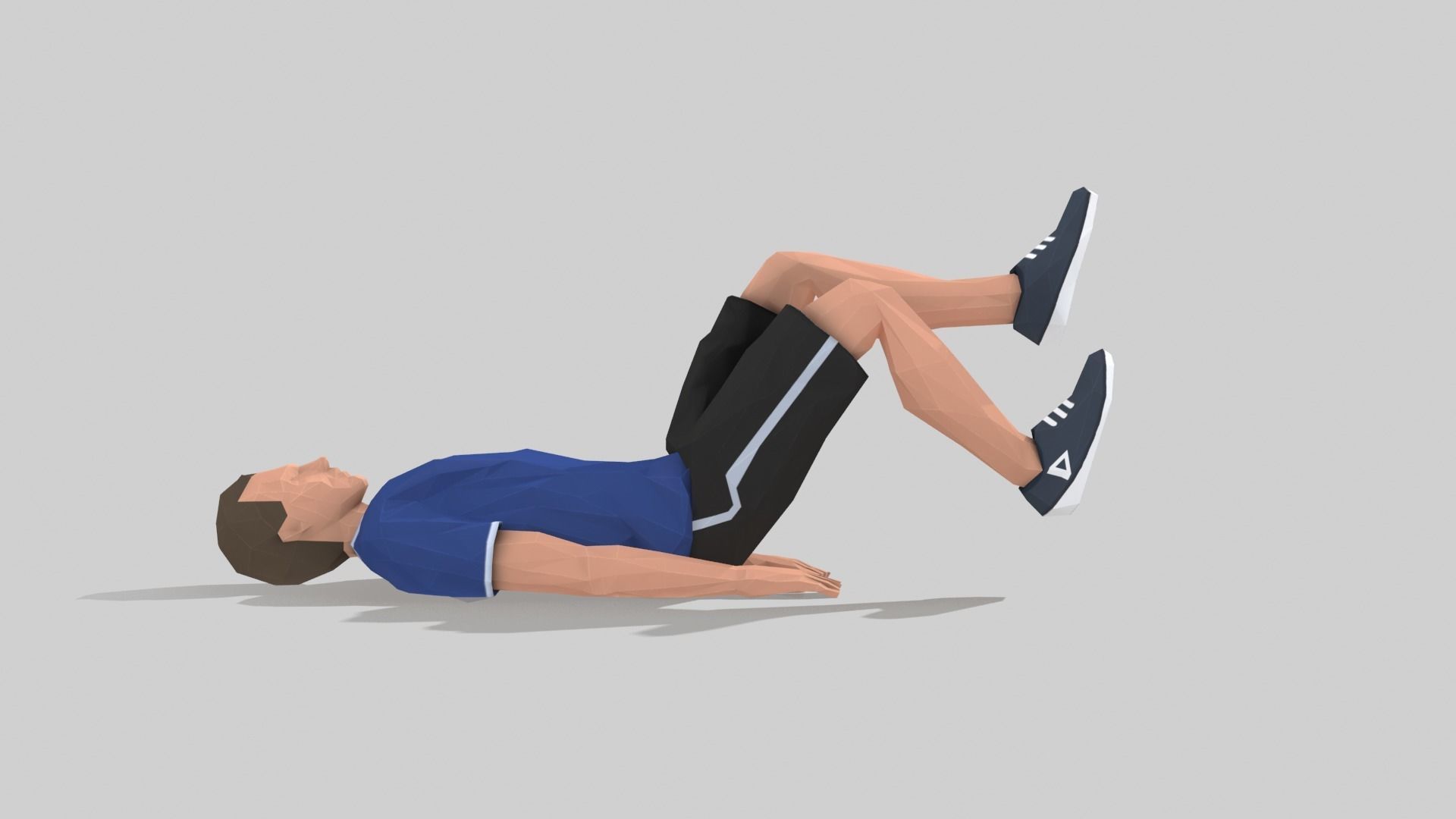 Bicycle  Exercise Man Animation Low-poly 3D model_2