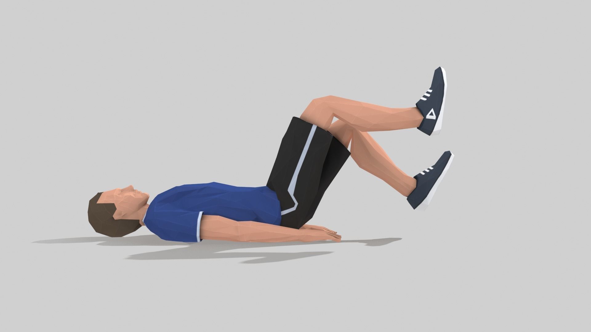 Bicycle  Exercise Man Animation Low-poly 3D model_4