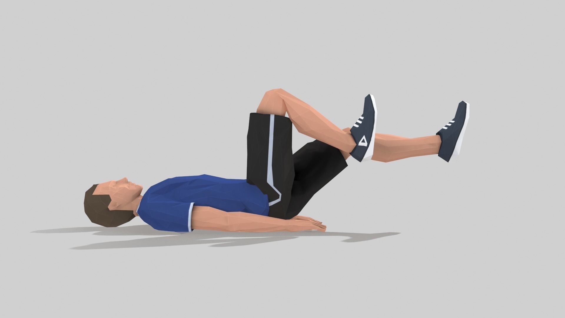 Bicycle  Exercise Man Animation Low-poly 3D model_3