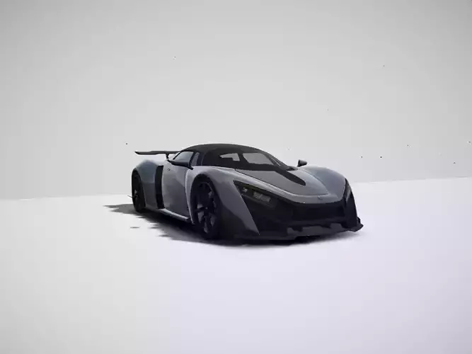 Russian super car Low-poly 3D model
