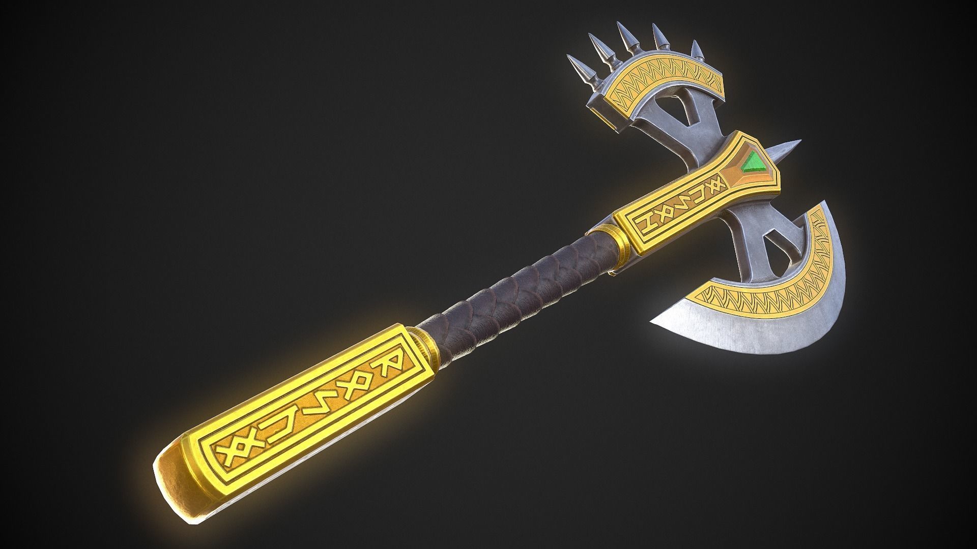 Fantasy Axe 04A Low-poly 3D model_5