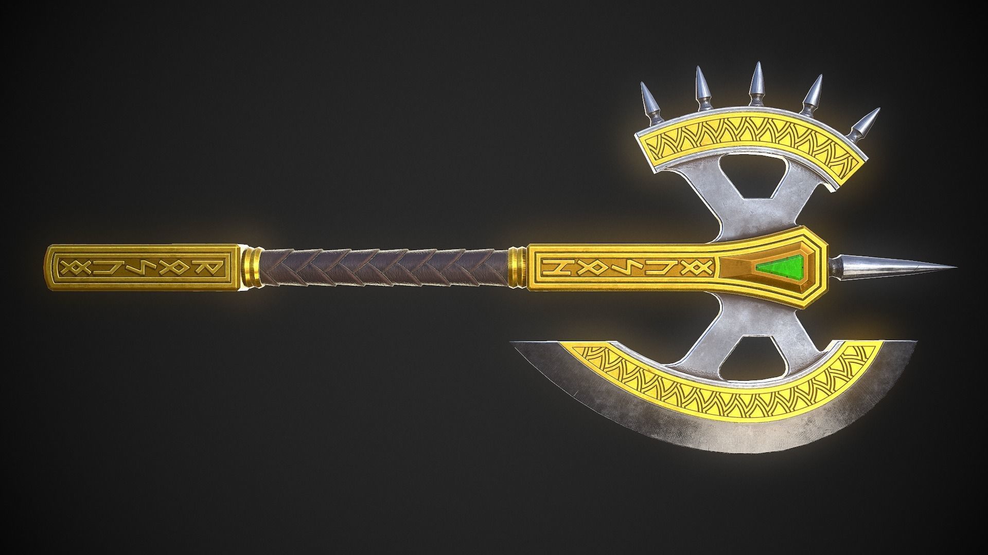Fantasy Axe 04A Low-poly 3D model_2
