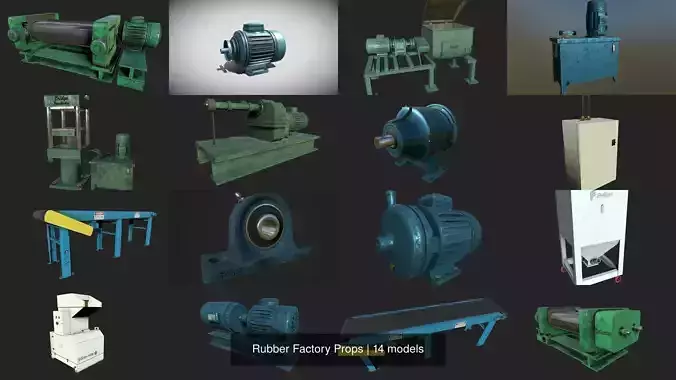 Rubber Factory Props 3D Model Collection