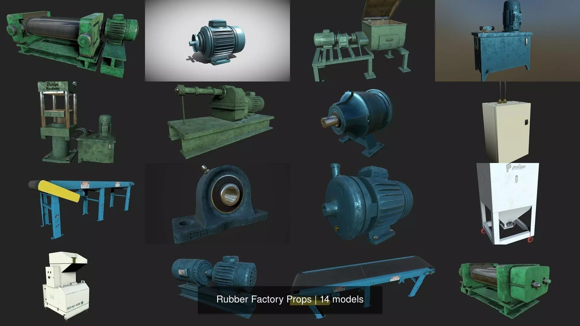 Rubber Factory Props 3D Model Collection_0