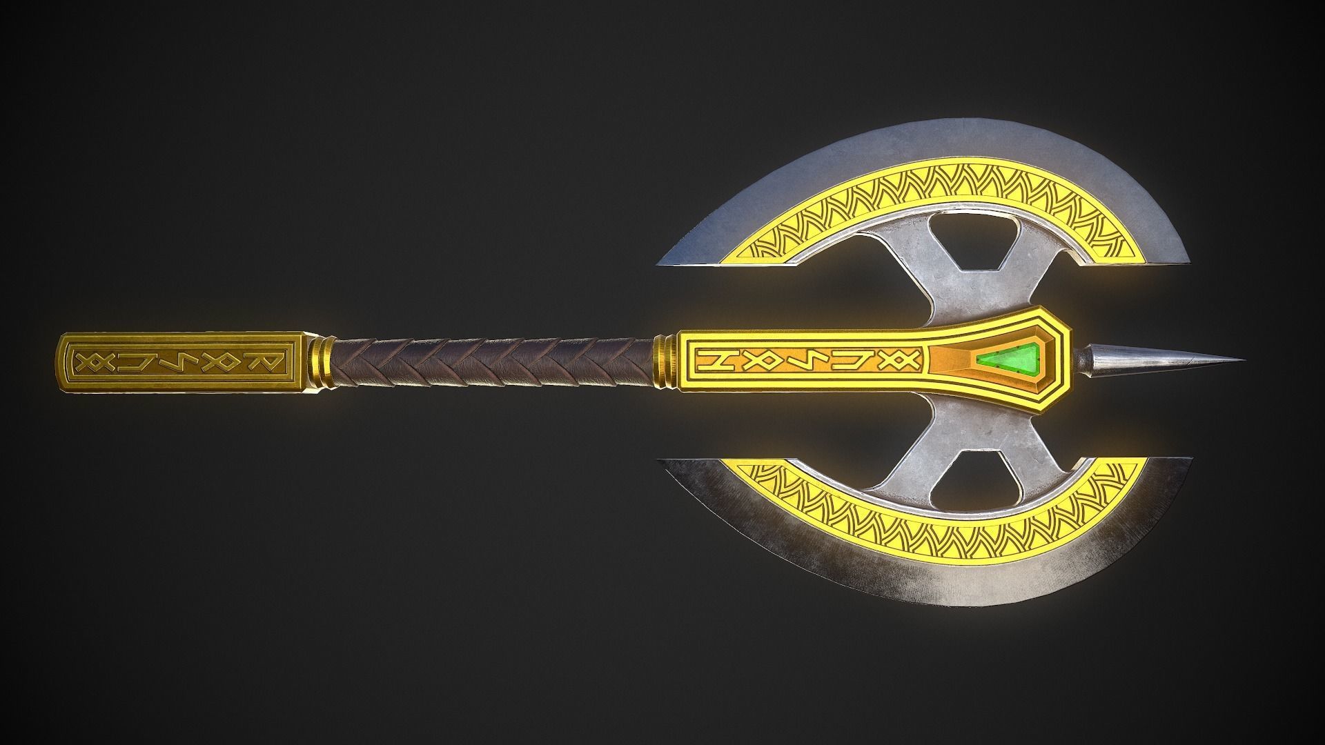 Fantasy Axe 04B Low-poly 3D model_2