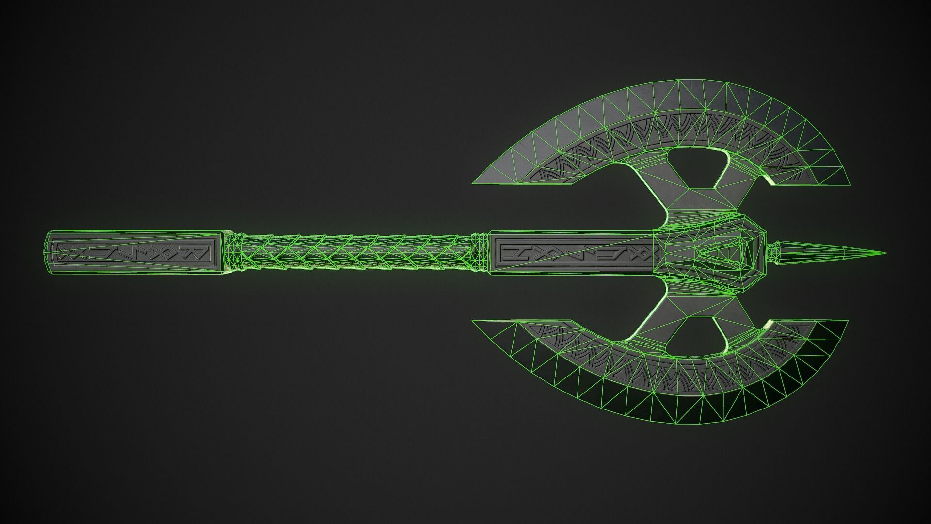 Fantasy Axe 04B Low-poly 3D model_8