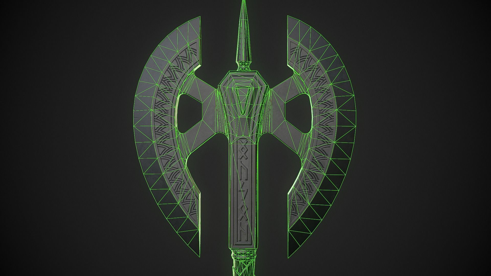 Fantasy Axe 04B Low-poly 3D model_11