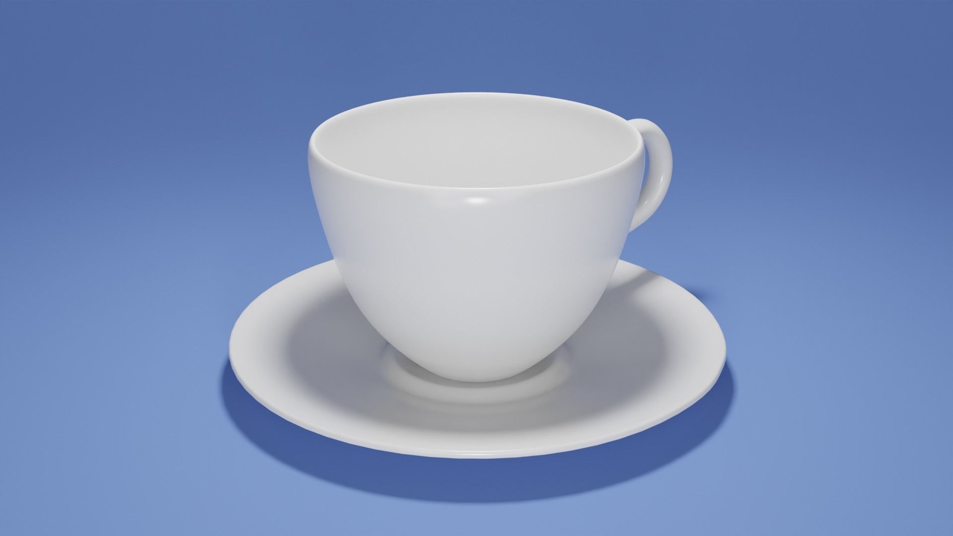 Tea Coffee cup and Saucer Cartoon 3D model_1
